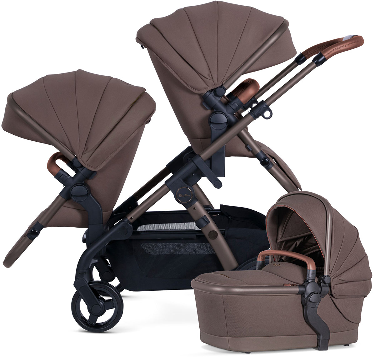 Silver Cross Wave 3 Complete Single-to-Double Stroller - Caramel