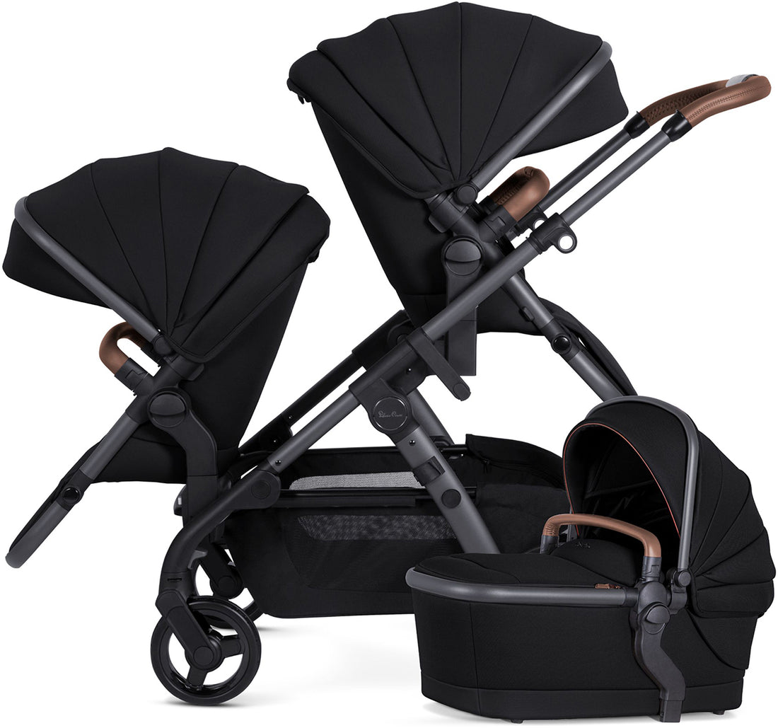 Silver Cross Wave 3 Complete Single-to-Double Stroller - Licorice