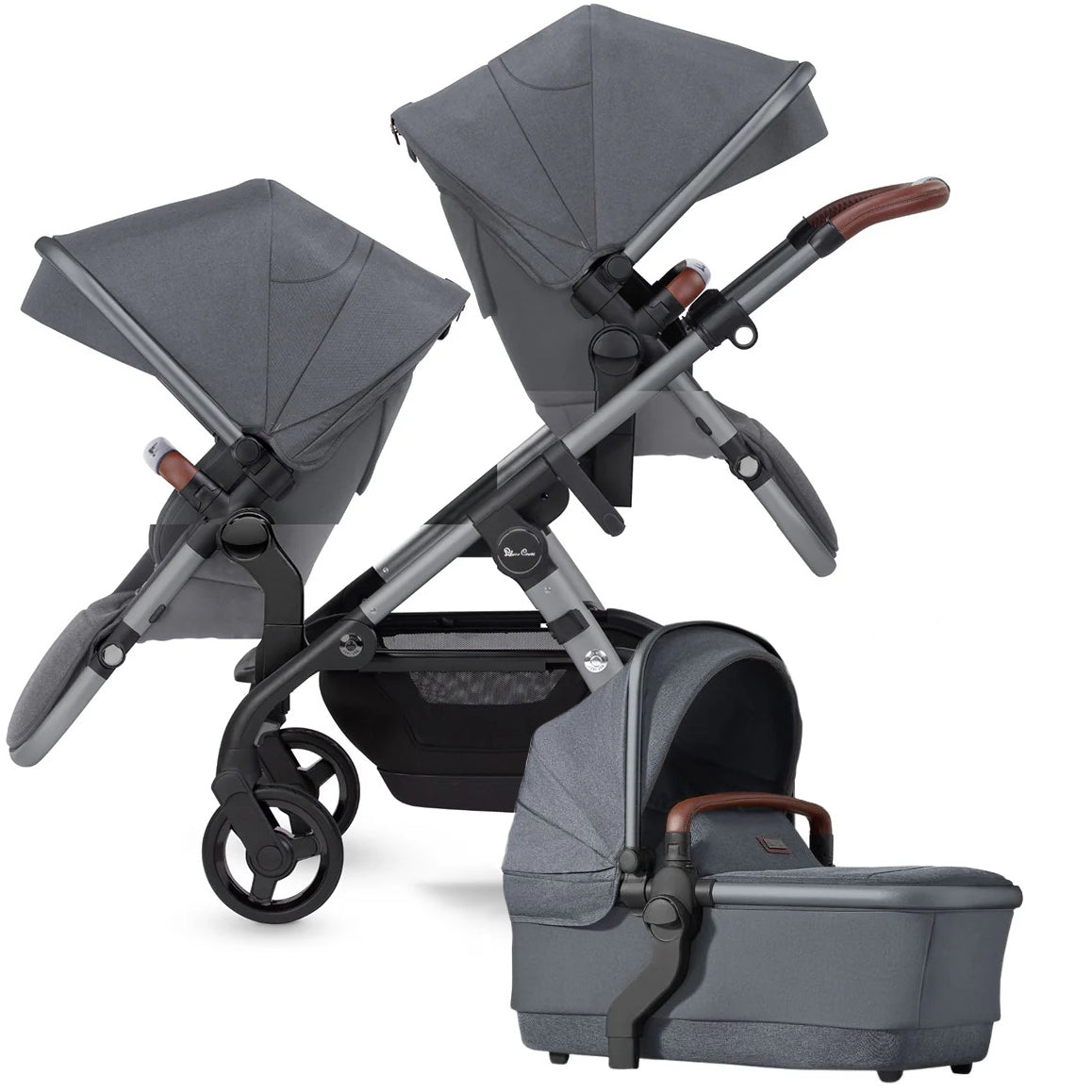 Silver Cross Wave Double Stroller Bundle - Lunar