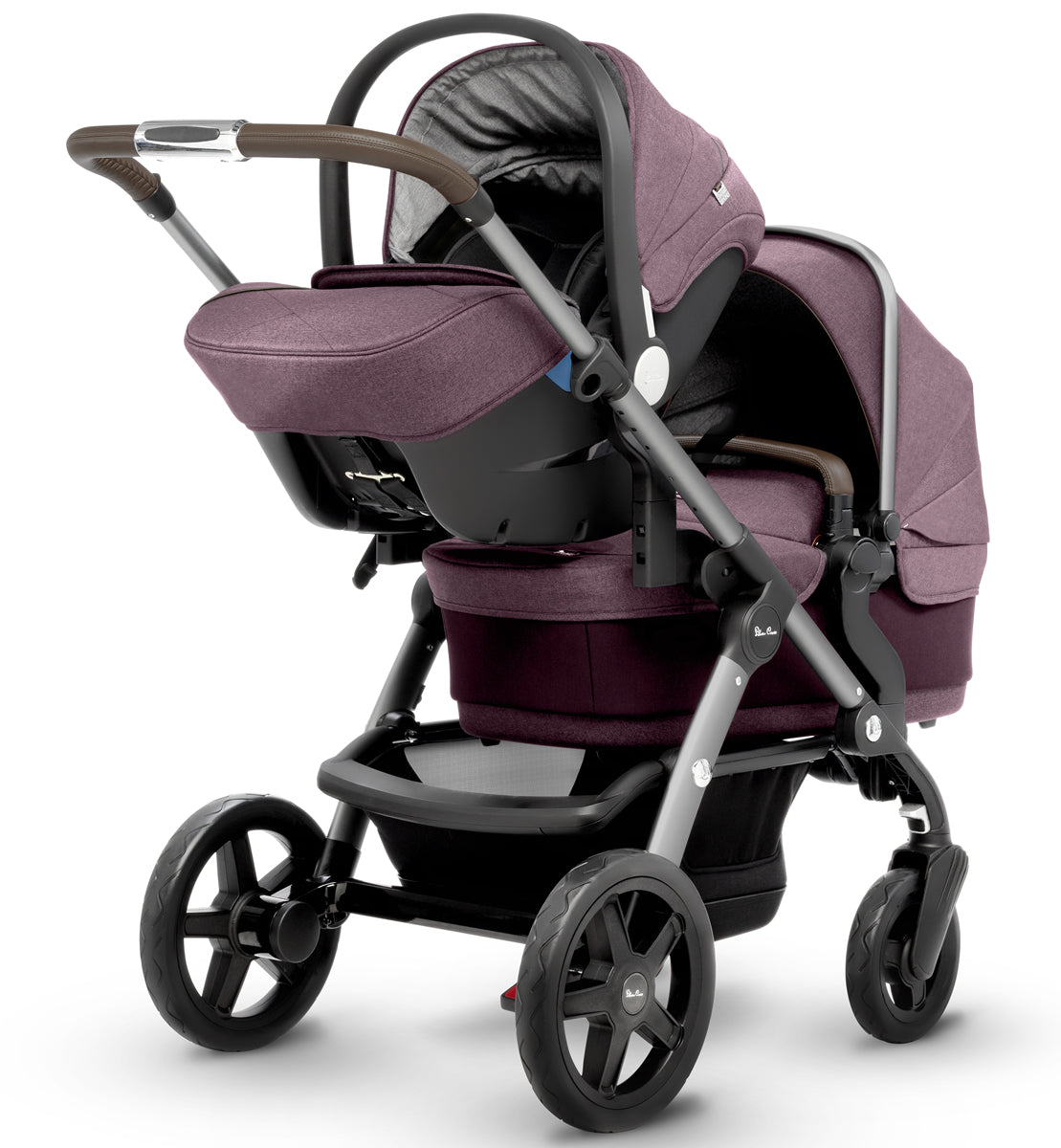 Silver Cross Wave Single-to-Double Stroller 2017 Claret