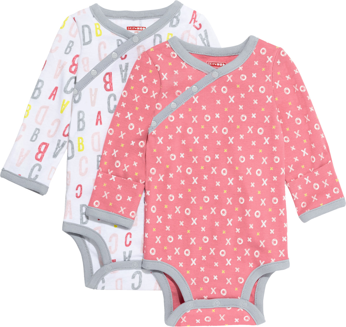 Skip Hop ABC-123 Long Sleeve Bodysuit Set, 2-Pack - Pink (6 Months)