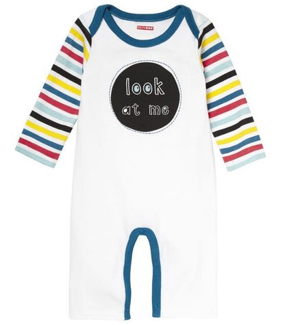 Skip Hop Baby Says Long Sleeve Romper, Look at Me - Stripes (3 Months)