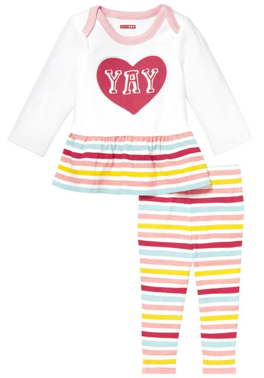 Skip Hop Baby Says Long Sleeve Tunic & Legging Set - Pink Stripes (3 Months)