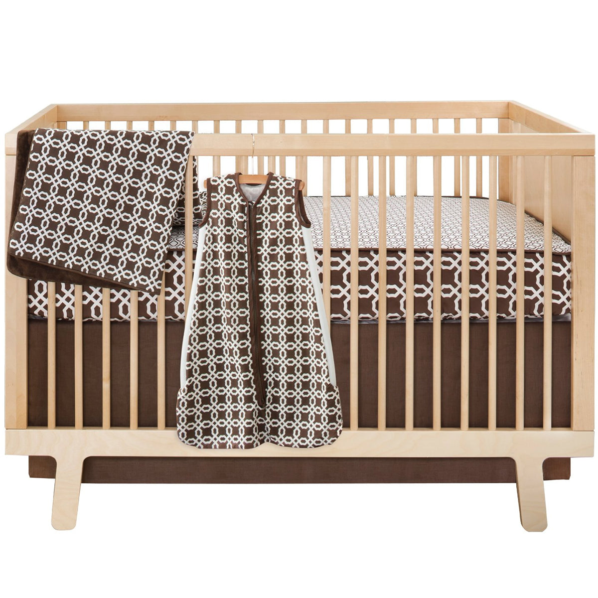 Skip Hop Complete Sheet 4 Crib Piece Set - Chocolate Lattice