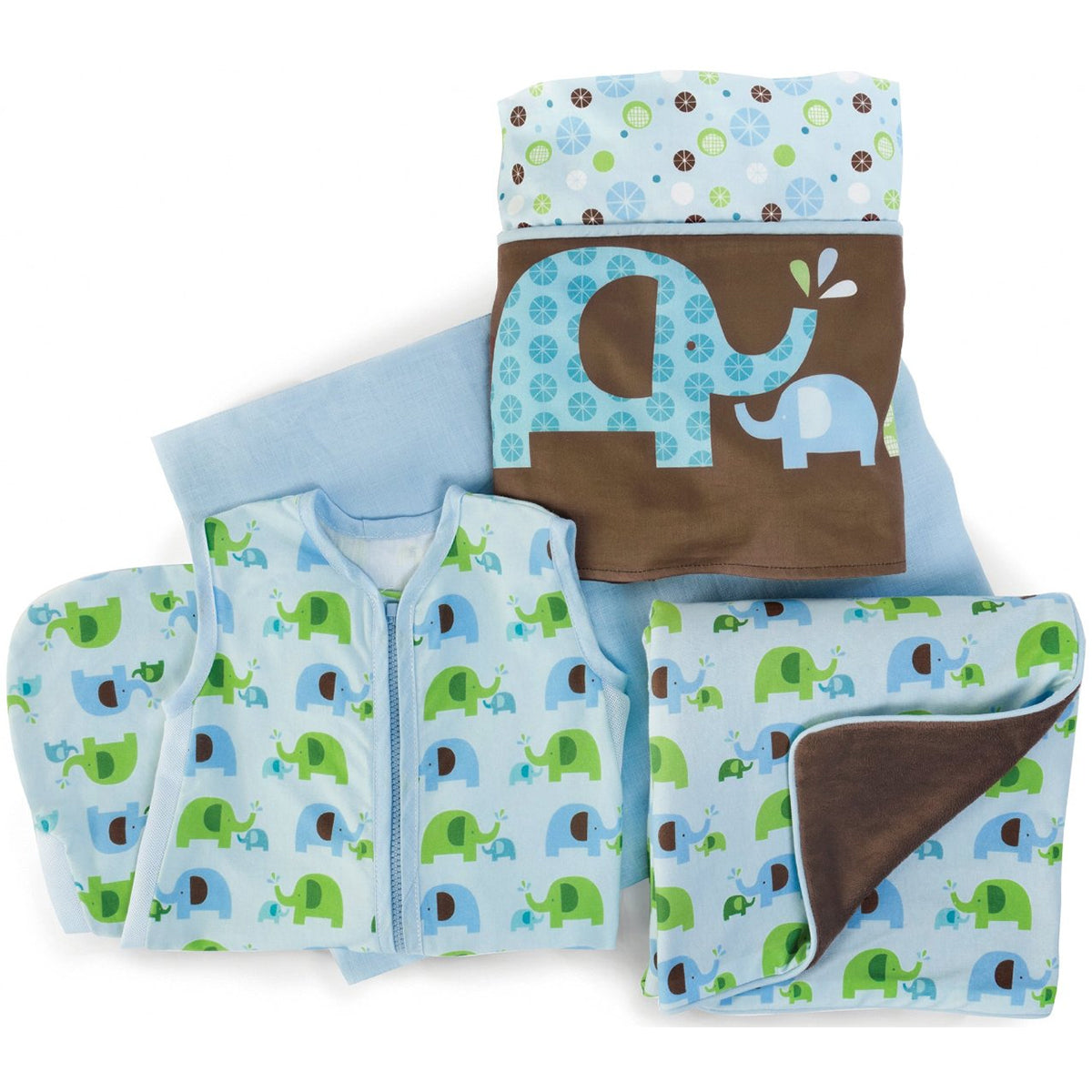 Skip Hop Complete Sheet 4 Piece Crib Set - Elephant Parade