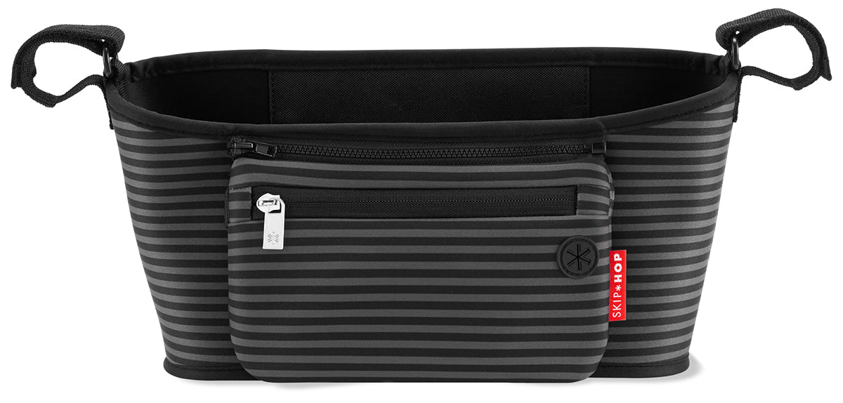 Skip Hop Grab & Go Stroller Organizer - Black/Grey Stripes