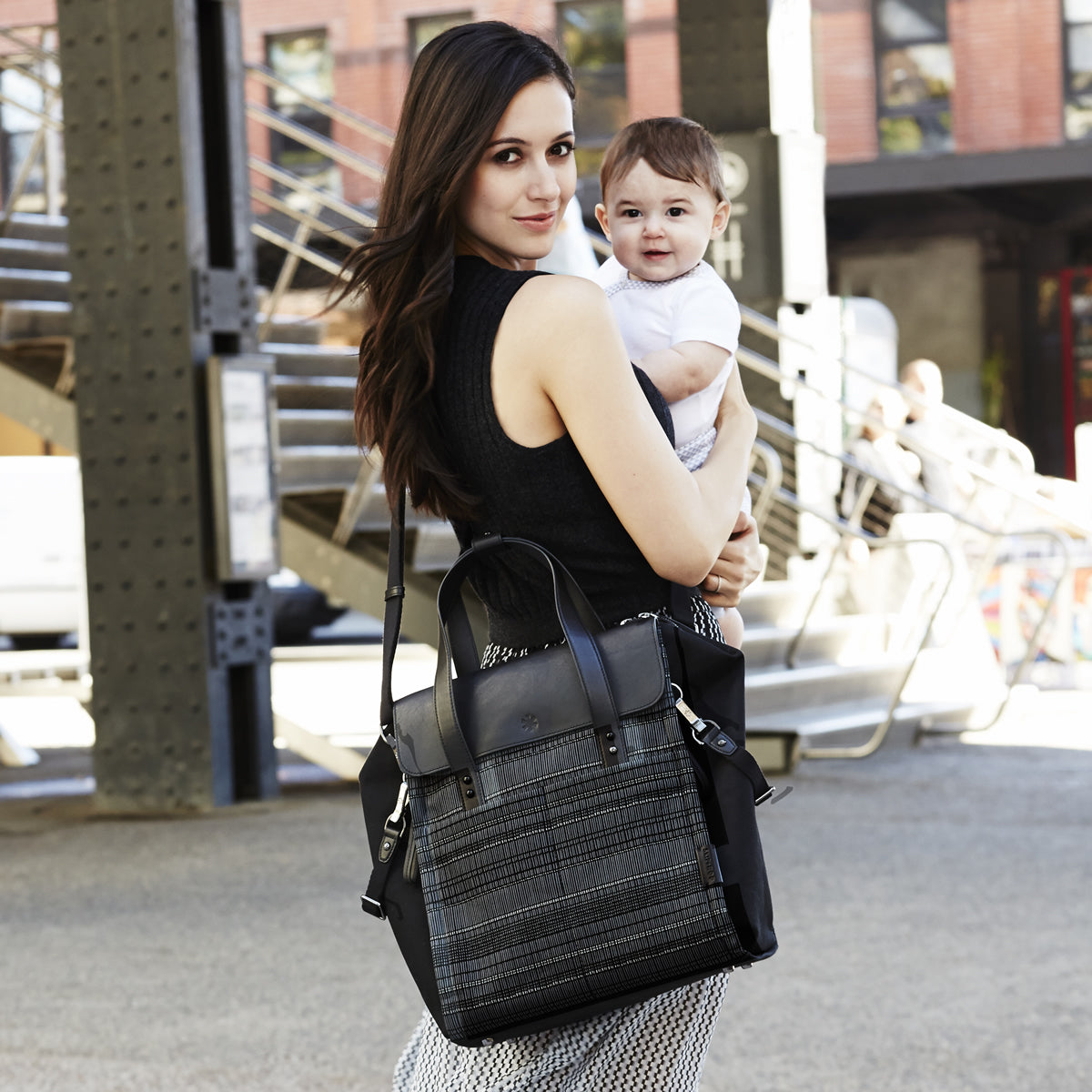 Skip Hop Highline Convertible Backpack Diaper Bag  - Black Granite