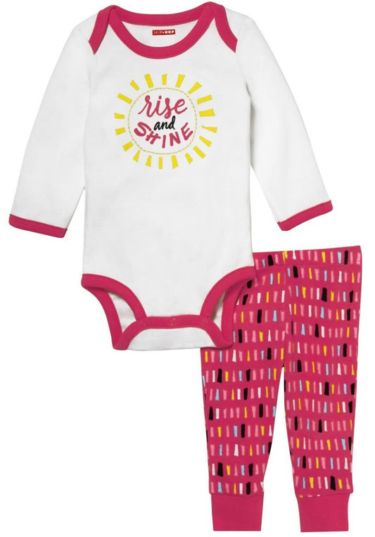 Skip Hop Long Sleeve Bodysuit & Pant Set, Rise & Shine - Confetti (3 Months)