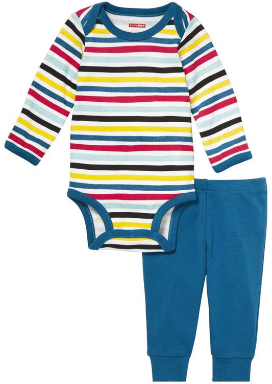 Skip Hop Long Sleeve Bodysuit & Pant Set - Stripes (3 Months)