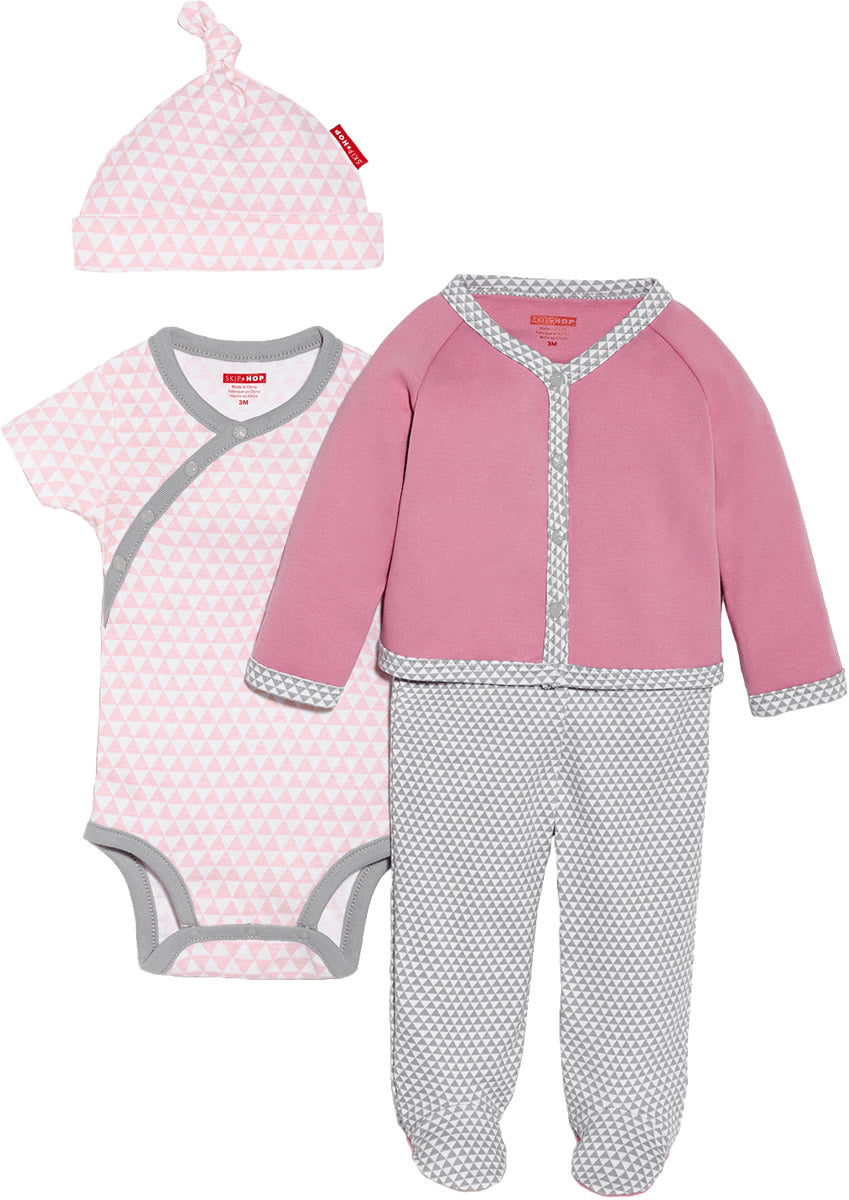 Skip Hop Petite Triangles 4-Piece Welcome Home Set - Pink (3 Months)