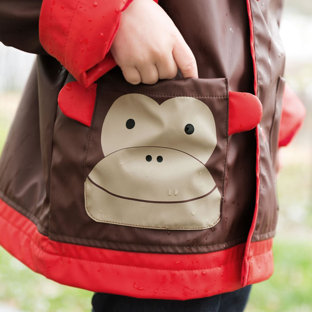 Skip Hop Zoo Little Kid Raincoat, Medium (3-4) - Monkey