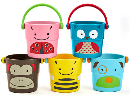 Skip Hop Zoo Stack & Pour Buckets Bath Toy