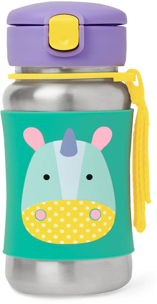 Skip Hop Zoo Stainless Steel Straw Bottle - Unicorn