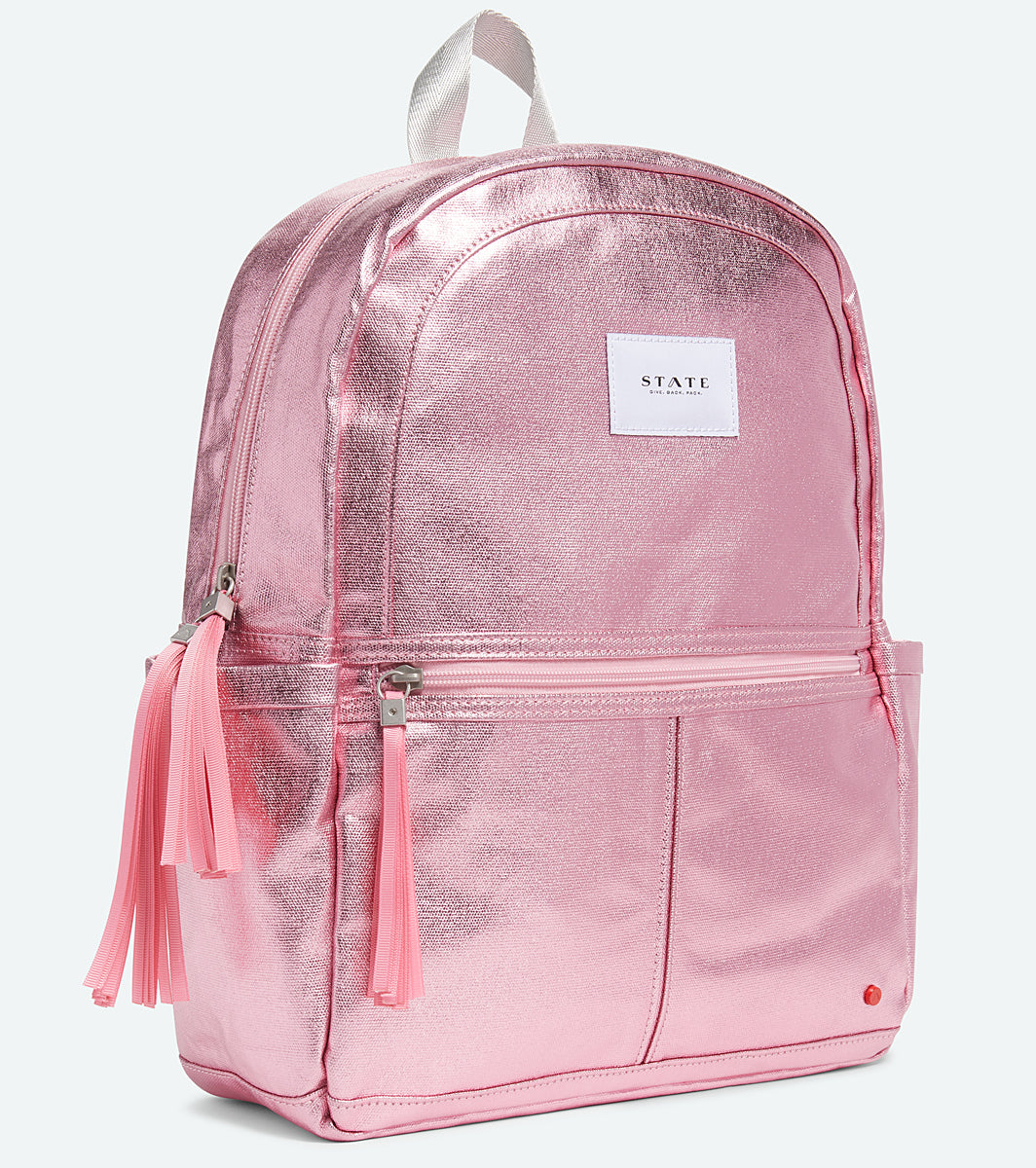 State Bags Kane Backpack Diaper Bag - Pink Metallic