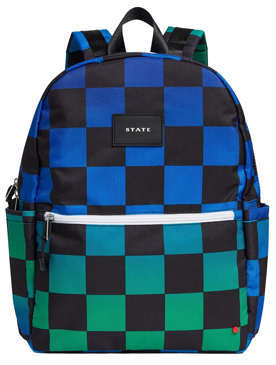 State Bags Kane Kids Travel Backpack - Blue Checkerboard