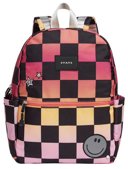 State Bags Kane Kids Travel Backpack - Pink Checkerboard