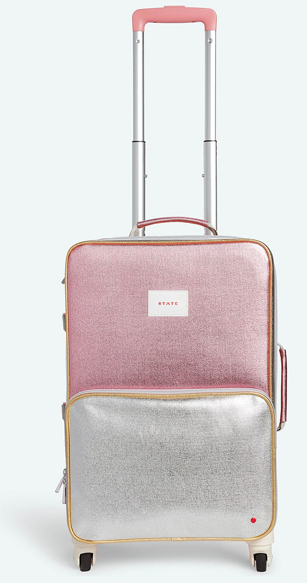 State Bags Logan Suitcase Carry-On - Pink/Silver