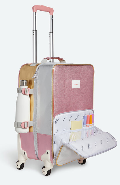 State Bags Logan Suitcase Carry-On - Pink/Silver