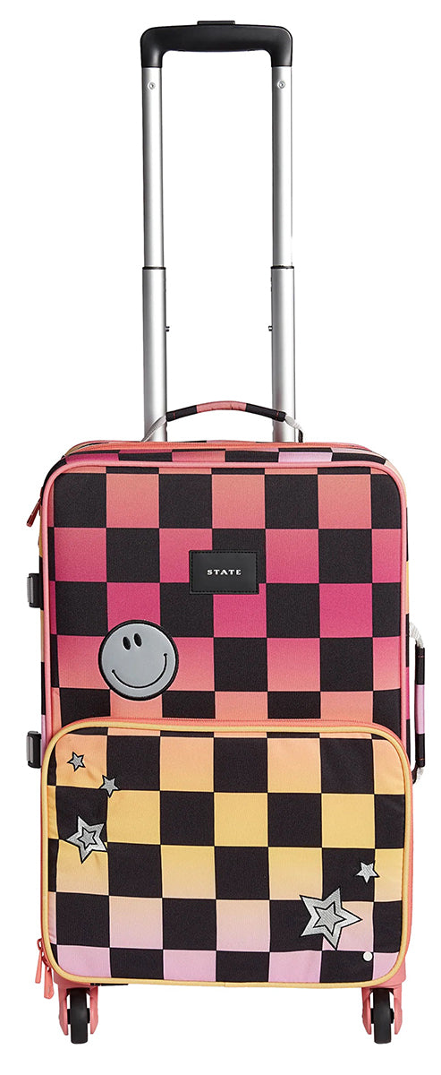 State Bags Logan Suitcase - Pink Checkerboard