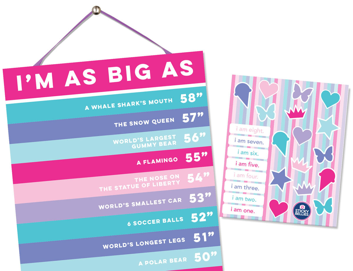 Sticky Bellies Happy Heights Growth Chart - Girl