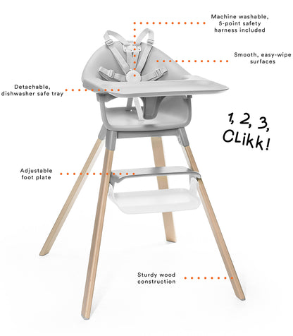 Stokke Clikk High Chair - Black Natural