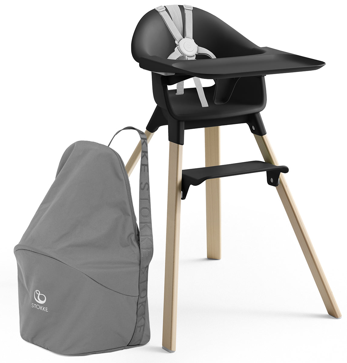 Stokke Clikk High Chair Travel Bundle - Black Natural