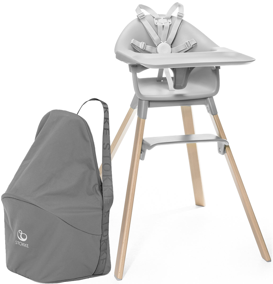 Stokke Clikk High Chair Travel Bundle - Cloud Grey