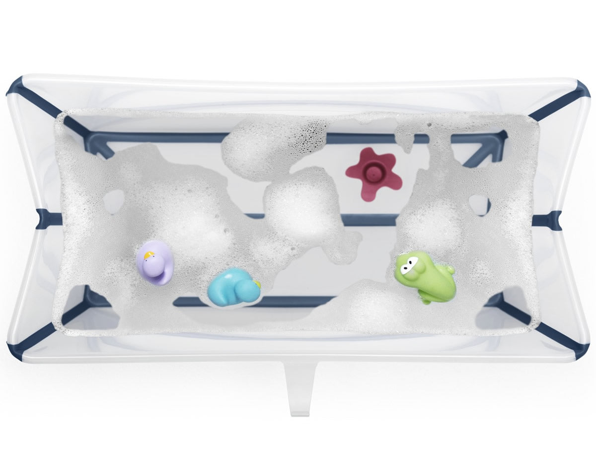 Stokke Flexi Bath Heat Sensitive Tub + Newborn Support - Transparent Blue