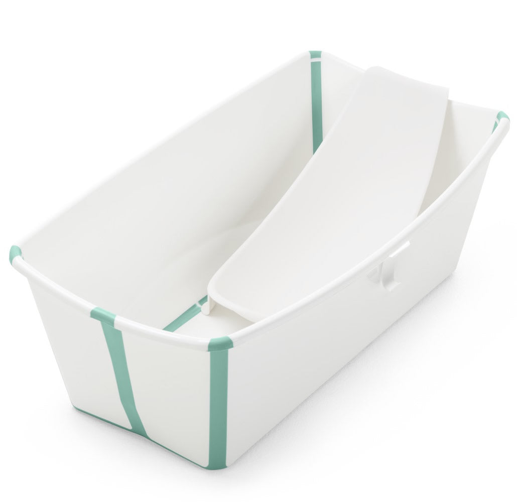 Stokke Flexi Bath Heat Sensitive Tub + Newborn Support - White Aqua