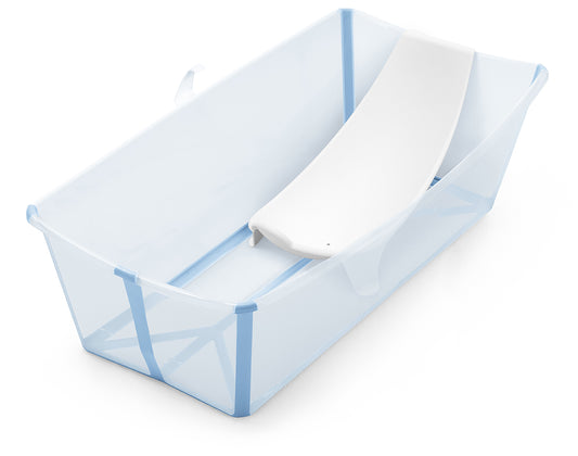 Stokke Flexi Bath X-Large Heat Sensitive Tub + Newborn Support - Ocean Blue