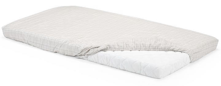 Stokke Home Bed Fitted Sheets, Set of 2 - White/Beige Checks