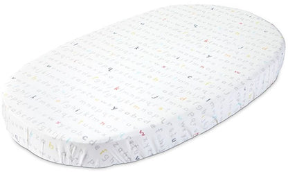 Stokke Sleepi Fitted Sheet by Pehr - Rainbow Alphabet Lines