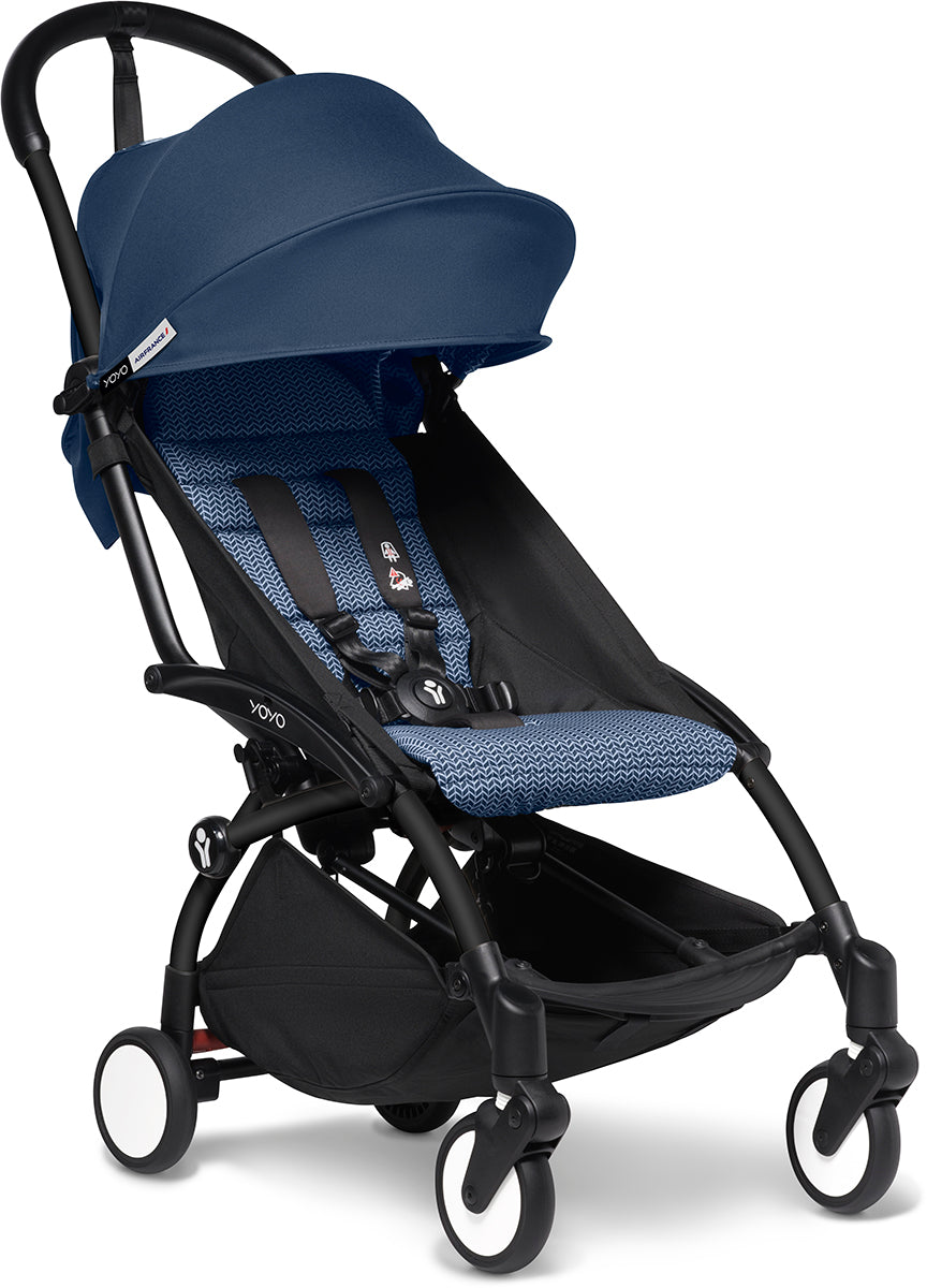 Stokke YOYO3 Ultra Compact 6+ Stroller (One Box) - Black / Air France Blue