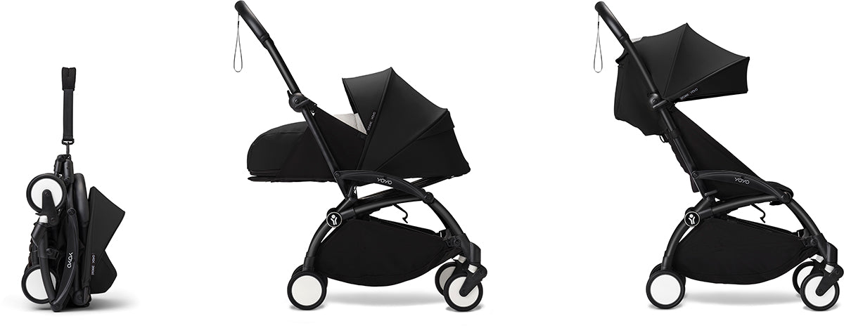 Stokke YOYO3 Ultra Compact Complete 0+/6+ Stroller Bundle - Black / Black