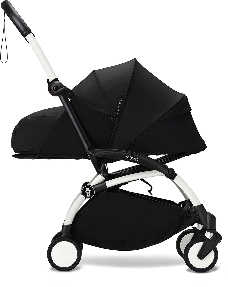 Stokke YOYO3 Ultra Compact Complete 0+/6+ Stroller + Car Seat Adapter (One Box) - Black / Black