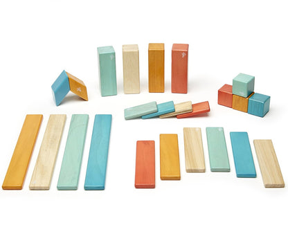 Tegu 24 Piece Magnetic Blocks Set - Sunset