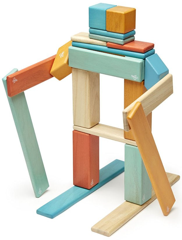 Tegu 24 Piece Magnetic Blocks Set - Sunset