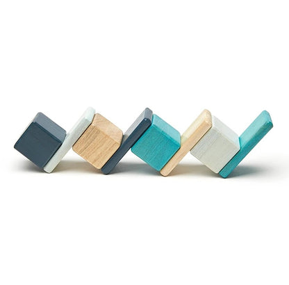 Tegu Pocket Pouch 8 Piece Magnetic Blocks - Blues