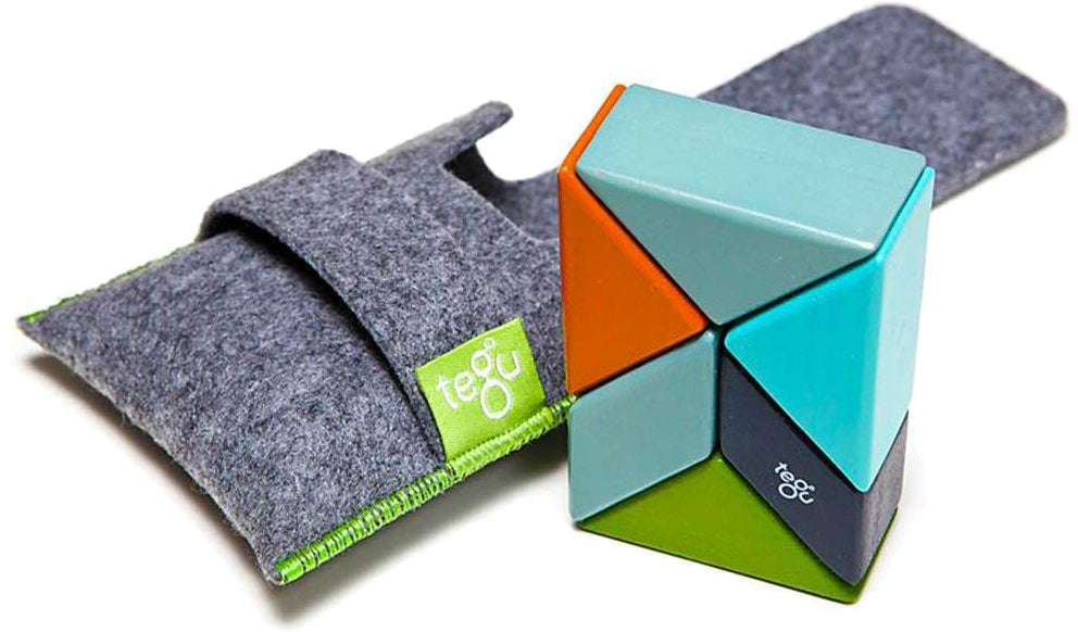 Tegu Pocket Pouch Prism 6 Piece Magnetic Blocks - Nelson