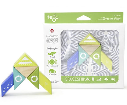 Tegu Travel Pals 6 Piece Magnetic Blocks - Spaceship