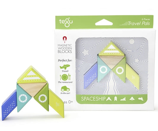 Tegu Travel Pals 6 Piece Magnetic Blocks - Spaceship