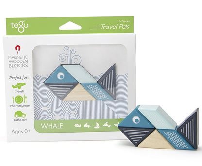 Tegu Travel Pals 6 Piece Magnetic Blocks - Whale