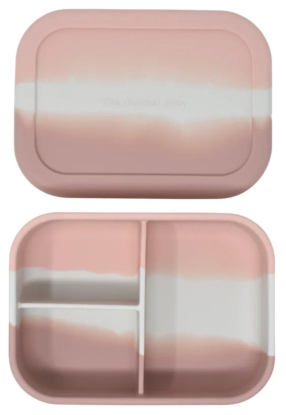 The Dearest Grey Silicone Bento Box - Pink Tie Dye