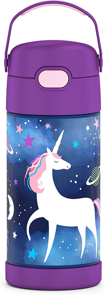 Thermos FUNtainer Vacuum Insulated Stainless Steel Straw Water Bottle, 12oz - Space Unicorn