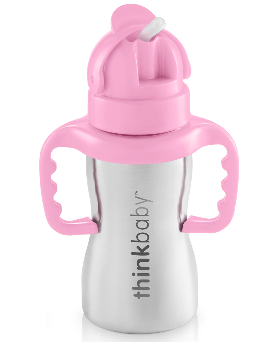 Thinkbaby Thinkster of Steel 9 oz Straw Cup - Pink