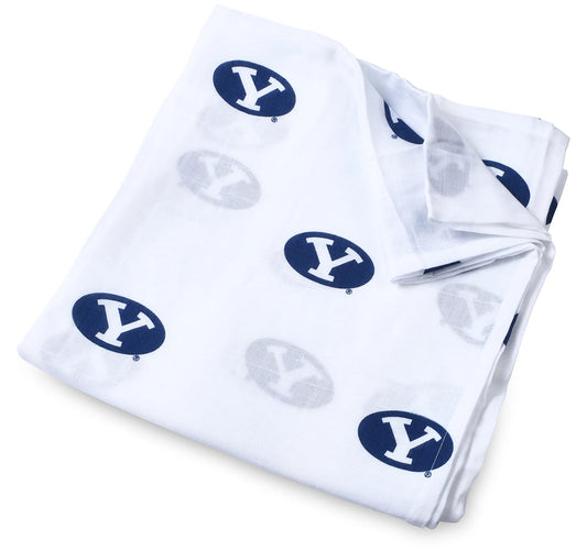 Three Little Anchors College Swaddle Blanket - Brigham Young Cougars