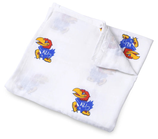 Three Little Anchors College Swaddle Blanket - Kansas Jayhawks