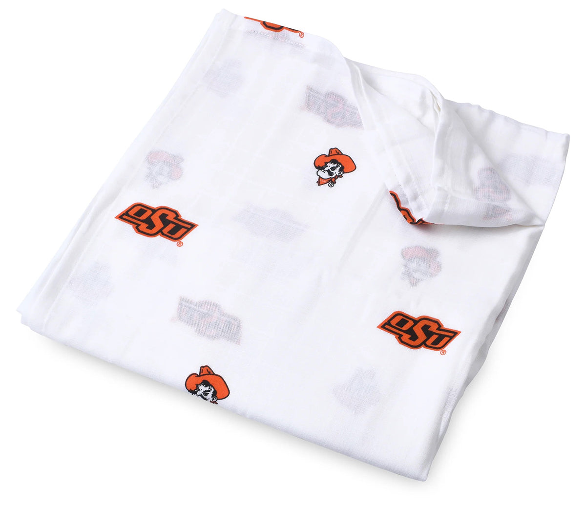 Three Little Anchors College Swaddle Blanket - Oklahoma State Cowboys