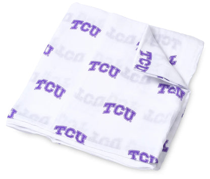 Three Little Anchors College Swaddle Blanket - Texas Christian University Horned Frogs