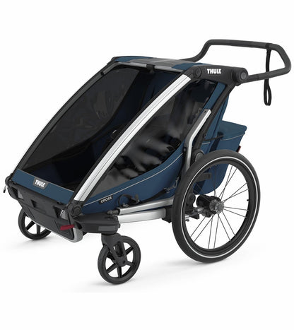 Thule Chariot Cross 2 Multisport Trailer Stroller Summer Bundle - Majolica Blue